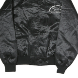 SATINS Mens Black Nylon Bomber Jacket L Tonopah Test Range Graphic