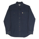 CARHARTT Mens Blue Denim Button-Down Shirt L Workwear Casual