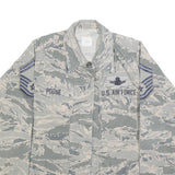 NCR Womens Grey & White Camouflage Military Style Cotton Blend Jacket S Button