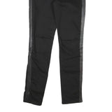 JUICY COUTURE Womens Regular Black Cotton Blend Zip Trousers W30 L29 Side Stripe