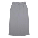 TOGETHER Womens Grey Belted Midi Polyester Straight Skirt M Smart Formal