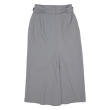TOGETHER Womens Grey Belted Midi Polyester Straight Skirt M Smart Formal