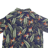 BATIK BAY Mens Blue & Green Tropical Print Rayon Shirt 2XL Casual Beachwear
