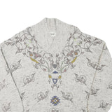 NANIBON Mens Cream Patterned Wool Blend Jumper Roll Neck Basic Knit XL Vintage