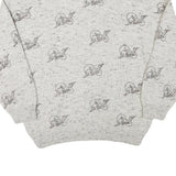 NANIBON Mens Cream Patterned Wool Blend Jumper Roll Neck Basic Knit XL Vintage