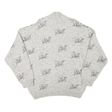 NANIBON Mens Cream Patterned Wool Blend Jumper Roll Neck Basic Knit XL Vintage