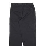 DICKIES Mens Regular Fit Black Cotton Blend Trousers W30 L32 Zip Closure