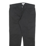 CALVIN KLEIN Mens Cotton Blend Black Regular Fit Straight Leg Trousers W34 L30