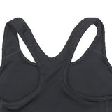 NIKE Womens Black Sports Bodysuit Sleeveless Crew Neck M Logo Activewear