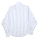 REDFORD Womens White & Blue Striped Shirt L Button Down Collar Cotton Blend