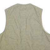 PRIMO & SECONDO Mens Beige Cotton Blend Utility Vest XL Woven Zip Pocketed