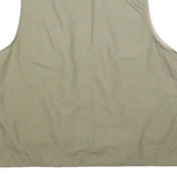 PRIMO & SECONDO Mens Beige Cotton Blend Utility Vest XL Woven Zip Pocketed