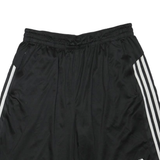 ADIDAS Mens Black Casual Shorts XL W32 Polyester Blend 3 Stripes Sporty