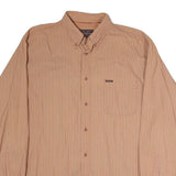 MALBORO CLASSICS Mens Beige Striped Cotton Shirt XL Button Down Pocket Casual