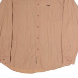 MALBORO CLASSICS Mens Beige Striped Cotton Shirt XL Button Down Pocket Casual