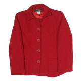 SIGNATURE Womens Red Coach Jacket UK 10 Polyester Blend Woven Plain Tailored Fit