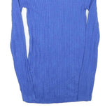 TOMMY HILFIGER Womens Blue Patterned Crew Neck Basic Knit XXS Cotton Blend