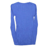 TOMMY HILFIGER Womens Blue Patterned Crew Neck Basic Knit XXS Cotton Blend