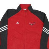 ADIDAS Mens Red & Black Three Point Club Track Zip Jacket XL Polyester Blend