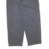 DICKIES Mens Cotton Blend Relaxed Grey Workwear Trousers W36 L32 Durable Zip