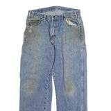 DICKIES Mens Light Blue Regular Fit Straight Denim Jeans W32 L30 Workwear Zip