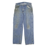 DICKIES Mens Light Blue Regular Fit Straight Denim Jeans W32 L30 Workwear Zip