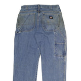 DICKIES Mens Light Blue Regular Fit Straight Denim Jeans W32 L30 Workwear Zip