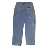 DICKIES Mens Light Blue Regular Fit Straight Denim Jeans W32 L30 Workwear Zip