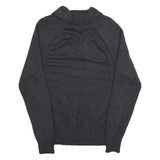 TOMMY HILFIGER Womens Grey Argyle Pattern Jumper Shawl Collar Cable Knit L