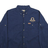 WOOLRICH Mens Blue XL Long Sleeve Cotton Shirt Highclan Ranch Embroidered