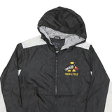 CHAMPION Mens Black & White Track & Field Nylon Zip Hooded Jacket M Sportswear