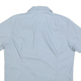TED BAKER Mens Blue Short Sleeve Cotton Blend Shirt L Summer Casual