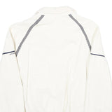 J. PAGE Mens White Cotton Blend Zip Jacket L Woven Plain Casual Sportswear