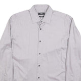 HUGO BOSS Mens Grey Shirt M Cotton Blend Classic Fit Formal Button Down