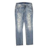 SILVER Womens Jeans Blue Regular Slim Denim Medium W32 L32 Distressed Fit