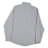 TOMMY HILFIGER Mens Grey & Navy Check Shirt L Button-Down Collar Long Sleeve