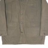 CHEROKEE Mens Green Cotton Jacket L Button Plain Casual Classic Three Pocket