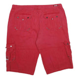 COOGI Mens Red Cargo Shorts 4XL W50 Cotton Relaxed Fit Casual Summer