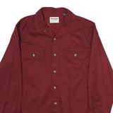 WRANGLER Mens Maroon Shirt S Casual Cotton Long Sleeve Button Down