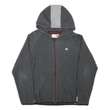 CHAMPION Mens Grey Full Zip Hoodie M Cotton Blend Athletic Sweatshirt with