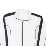 PUMA Womens White & Black Polyester Blend Zip Jacket UK 16 Plain Sporty Casual
