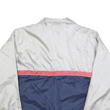 ASICS Mens Silver & Navy Blue Colourblock Quarter Zip Polyester Jacket S Sports