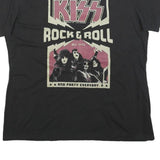 PORT & COMPANY Womens Black Kiss Rock & Roll Graphic T-Shirt XL Short Sleeve