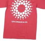 LEVI'S Mens Red Graphic T-Shirt M Short Sleeve Crew Neck Volunteer Design