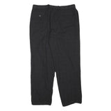 CALVIN KLEIN Mens Cotton Blend Black Relaxed Straight Trousers W34 L29 Smart