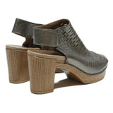 DANSKO Women's Open Back Peep Toe Leather Heels Silver UK 7 Comfortable Stylish