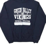 GILDAN Boys Navy Blue Green Valley Vikings Pullover Hoodie XL Physical Education