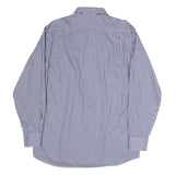 TOMMY HILFIGER Mens Blue & White Stripe Shirt L Classic Button Shirt Cotton