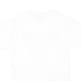 CHAMPION Mens White Graphic T-Shirt M Short Sleeve Crew Neck Cotton Blend Casual
