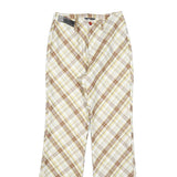 DPERCENT Womens Polyester Blend Beige & Brown Slim Straight Trousers W26 L32